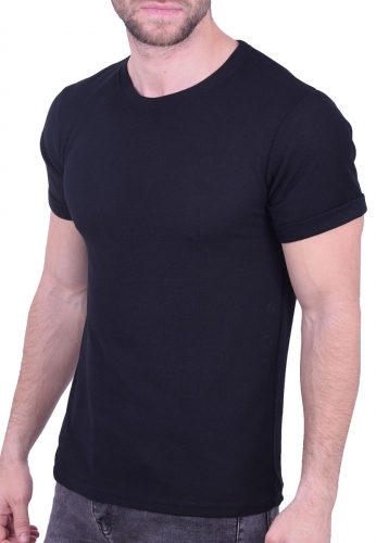 T-Shirt μακρύ μονόχρωμο μαύρο