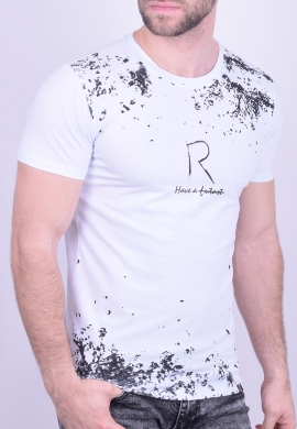 T-Shirt Με Στάμπα Λευκό