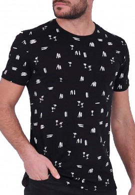 Clever 21430 t-shirt allover prints black