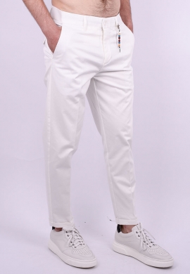 Παντελόνι υφασμάτινο chino τσέπη λευκό