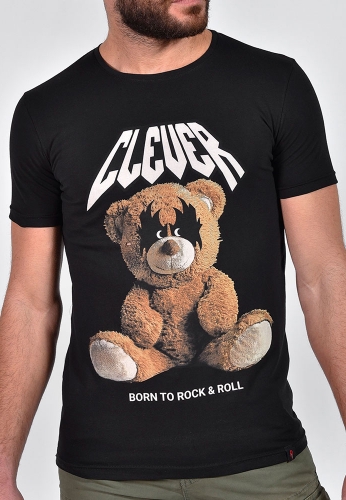 Clever 22280  T-Shirt Με Τύπωμα Μαύρο