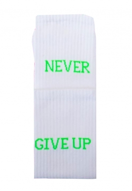 Vtex socks κάλτσες ψηλές unisex με quote Never Give Up