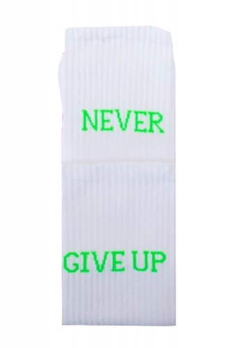 Vtex socks κάλτσες ψηλές unisex με quote Never Give Up