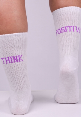 Vtex socks κάλτσες ψηλές unisex με quote Think positive