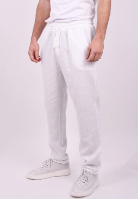 Ανδρικό παντελόνι λινό λευκό
