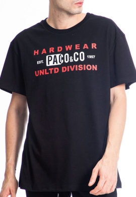 Paco & co 135550  t-shirt  με τύπωμα μαύρο