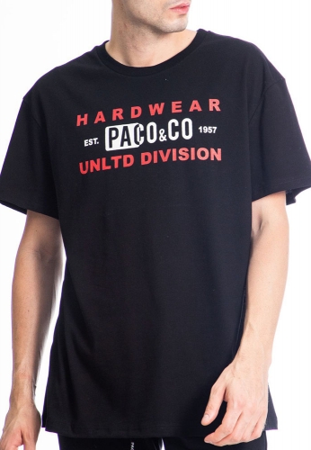 Paco & co 135550  t-shirt  με τύπωμα μαύρο