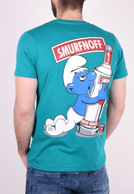 New Wave ανδρικό βαμβακερό t-shirt 241-07 Smurnoff regular fit