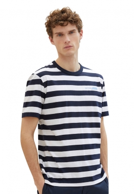 Tom Tailor 1040900 ανδρικό βαμβακερό t-shirt με ρίγες regular fit