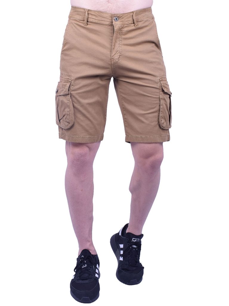 Βερμούδα Cargo υφασμάτινη κάμελ