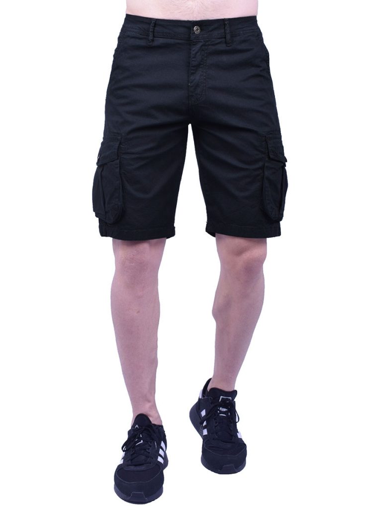 Βερμούδα Cargo υφασμάτινη Μαύρη