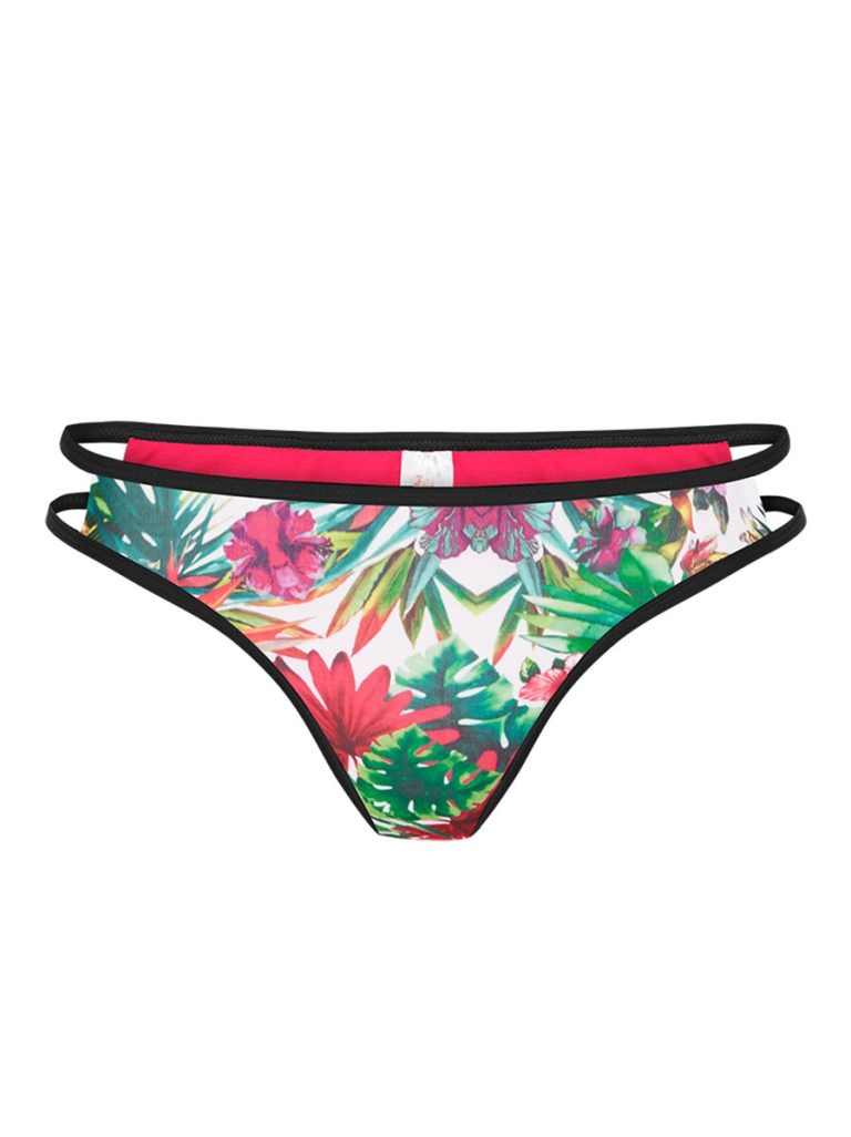 Μαγιό σλιπ μπικίνι φλοράλ μαύρο