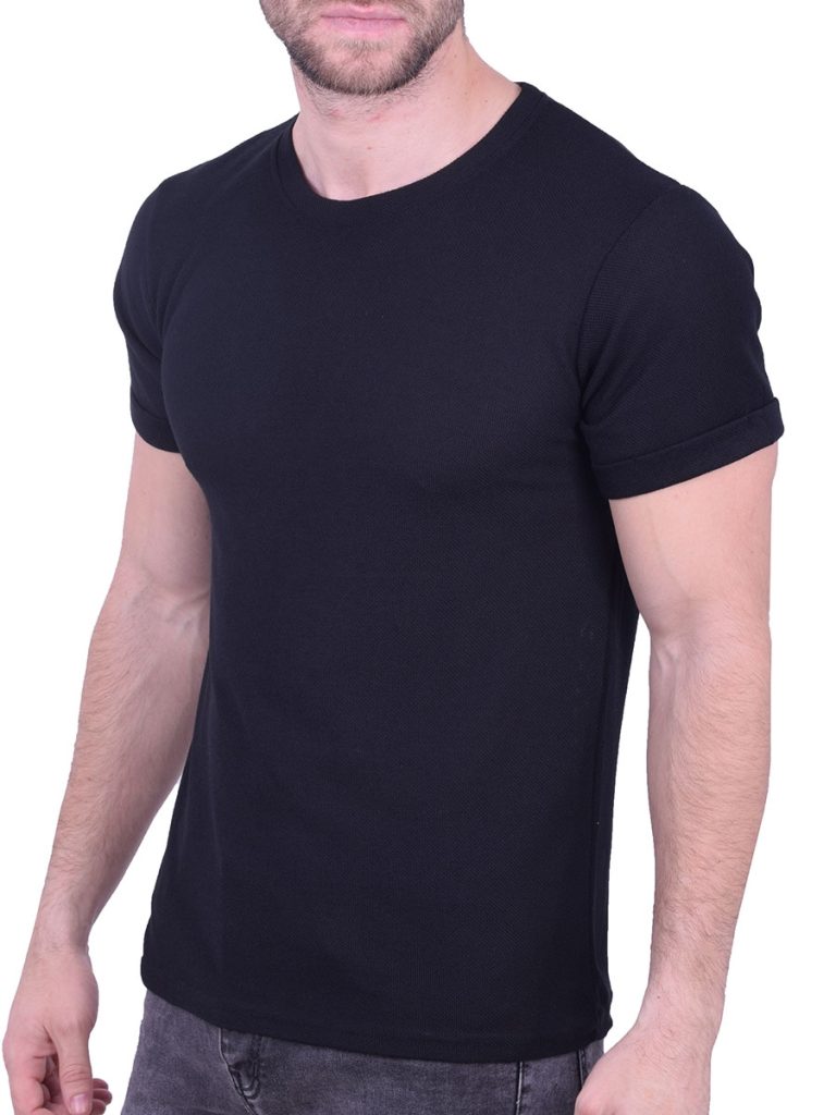 T-Shirt μακρύ μονόχρωμο μαύρο