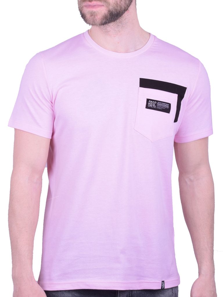 Paco & co 213510 t-shirt με με τσεπάκι ροζ