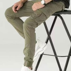 Παντελόνι υφασμάτινο cargo χακί