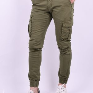 Παντελόνι υφασμάτινο cargo χακί