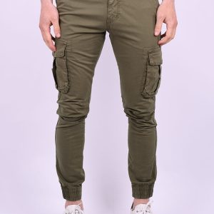 Παντελόνι υφασμάτινο cargo χακί