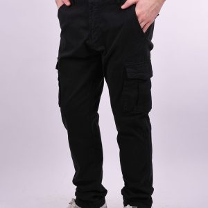 Παντελόνι υφασμάτινο cargo μαύρο