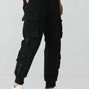 Παντελόνι υφασμάτινο cargo μαύρο