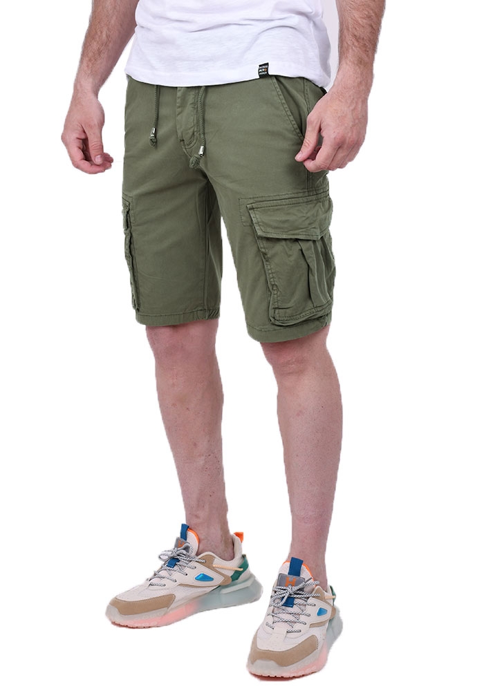 Βερμούδα Cargo υφασμάτινη χακί